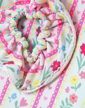 Girls Floral Print Swimsuit & Hair Scrunchie Set, Multi (BRIGHTS MULTI), large