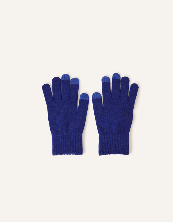 Long Cuff Touchscreen Gloves, Blue (BLUE), large