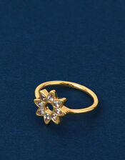 14ct Gold-Plated Sparkle Star Ring, Gold (GOLD), large
