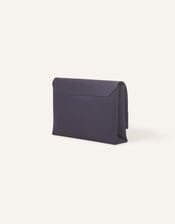 Satin Fold Over Clutch Bag, Blue (NAVY), large
