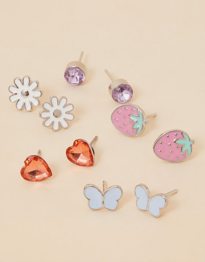 Girls Strawberry Earrings 5 Pack, , large