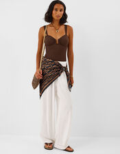 U Bar Textured Swimsuit, Brown (CHOCOLATE), large