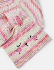 Girls Bunny Stripe Scarf, , large