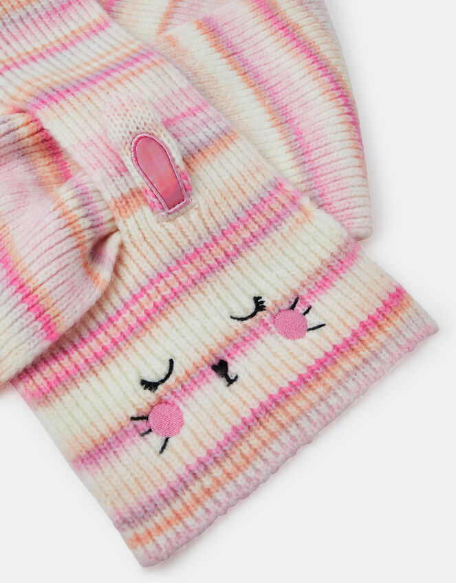 Girls Bunny Stripe Scarf, , large