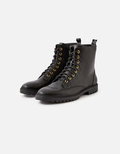 Lace Up Boots, Black (BLACK), large