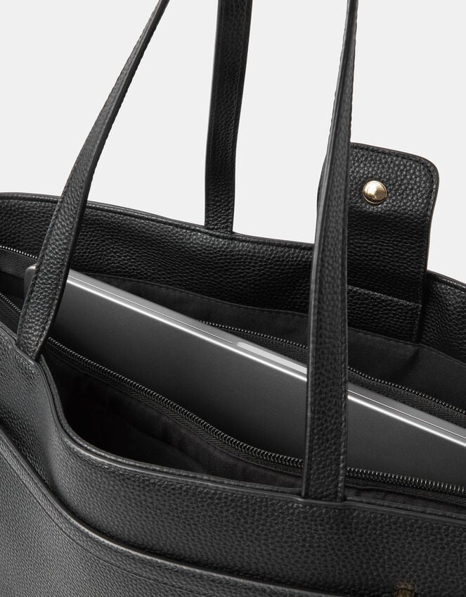 Bianca Laptop Tote Bag, Black (BLACK), large