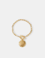 14ct Gold-Plated Filigree Charm T-Bar Bracelet, , large