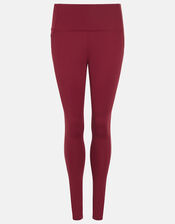 Full-Length Gym Leggings, Red (BURGUNDY), large