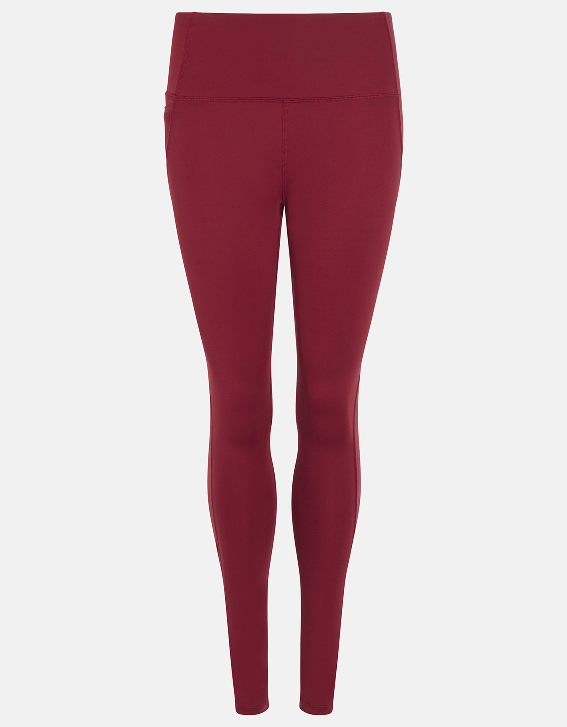 Full-Length Gym Leggings, Red (BURGUNDY), large
