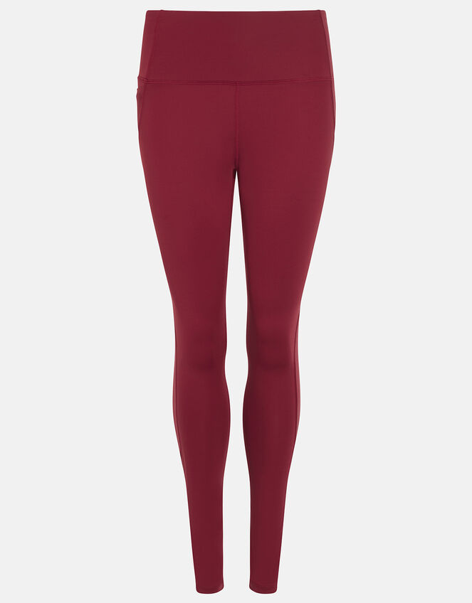 Full-Length Gym Leggings, Red (BURGUNDY), large