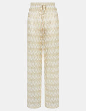 Crochet Wide Leg Beach Trousers, White (WHITE), large