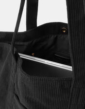 Corduroy Shopper Bag, Black (BLACK), large