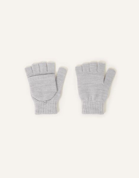 Plain Capped Gloves, Grey (LIGHT GREY), large