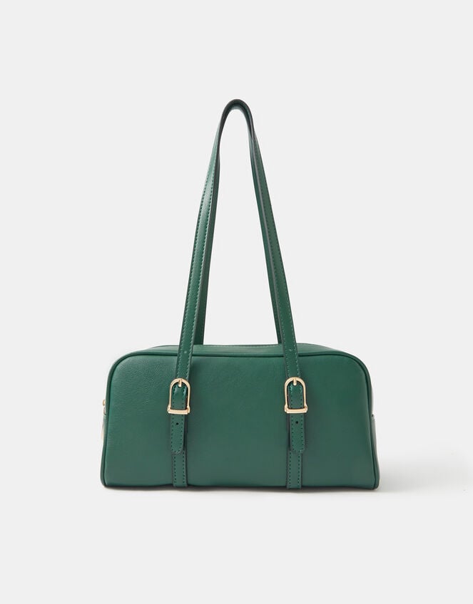 Buckle Strap Bowler Bag, Green (GREEN), large