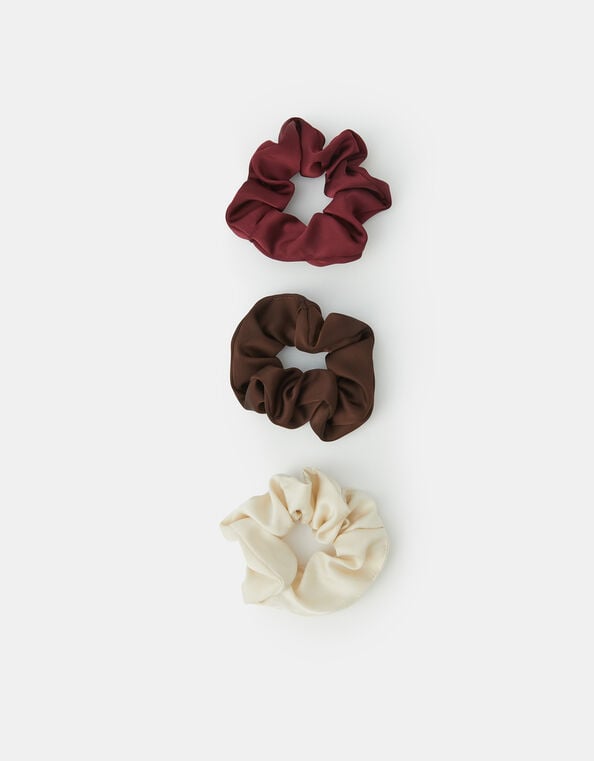 3-Pack Plain Hair Scrunchies, , large