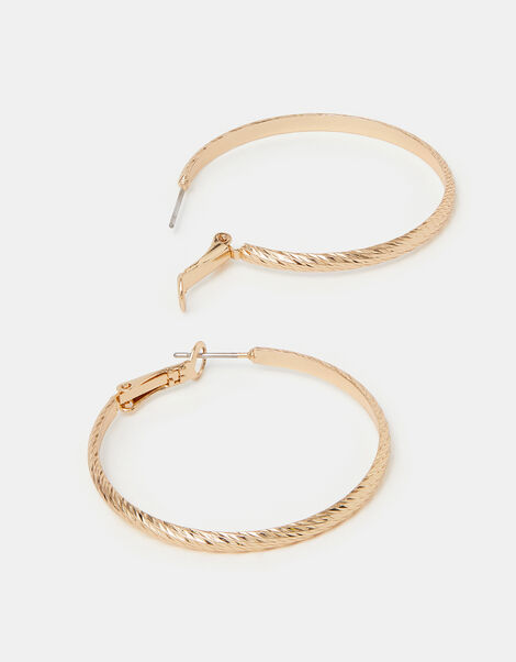 Sparkle Cut Hoop Earrings, , large