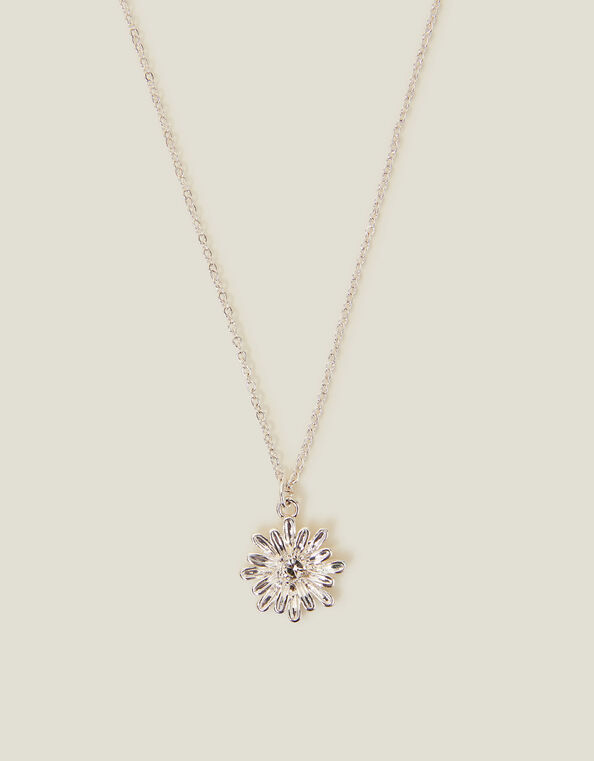 Flower Gem Pendant Necklace, , large