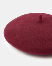 Plain Wool Beret, Red (BURGUNDY), large