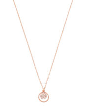 Rose Gold-Plated Sparkle Hoop Pendant Necklace, , large