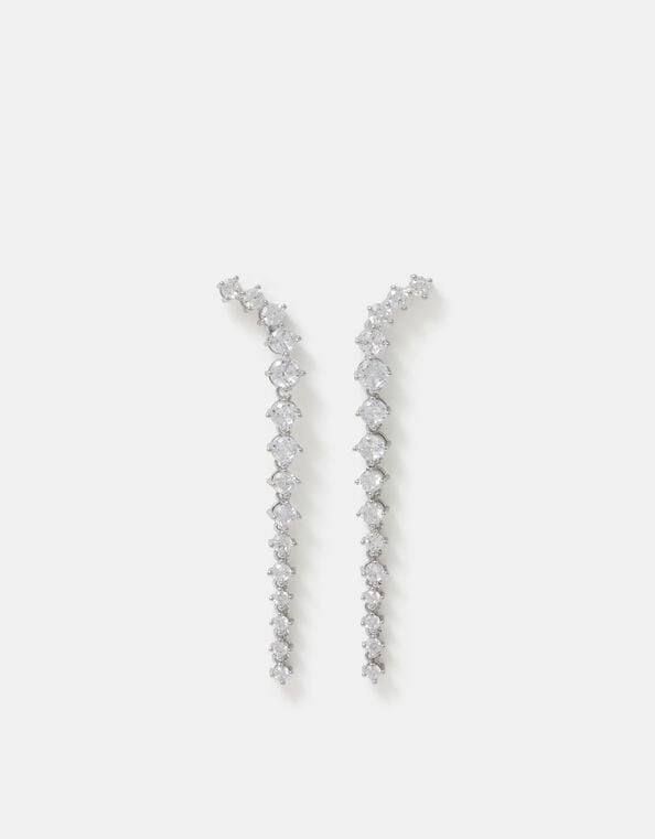 Cubic Zirconia Long Drop Earrings, , large