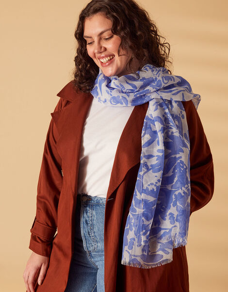 Floral Print Scarf, , large