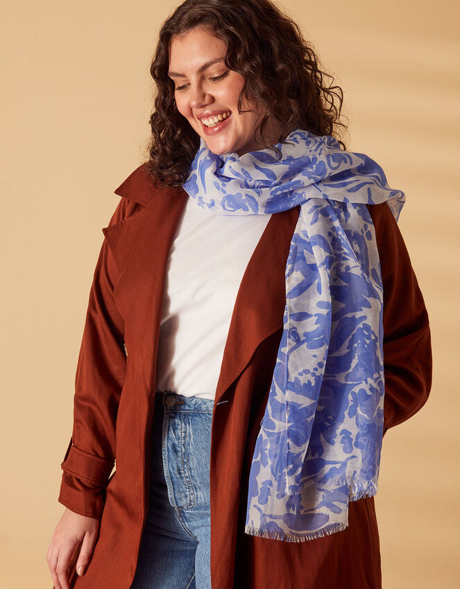 Floral Print Scarf, , large