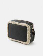Shearling Trim Cross-Body Bag, , large