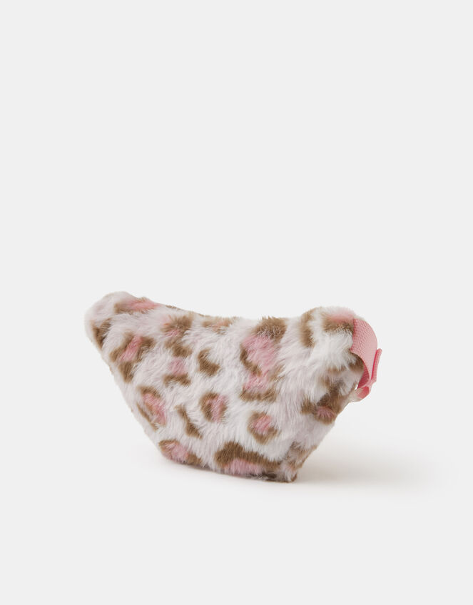 Girls Fluffy Leopard Print Belt Bag, , large