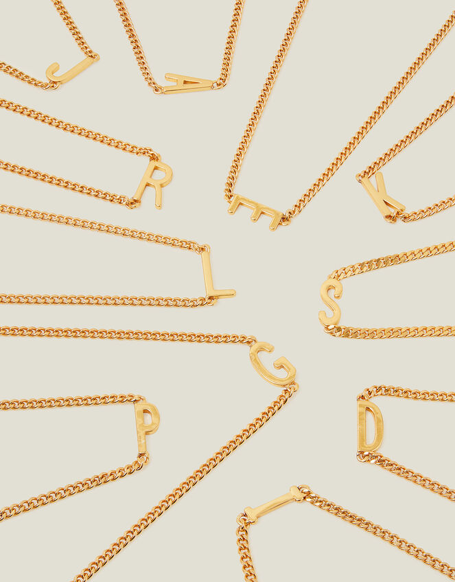 14ct Gold-Plated East West Initial Necklace, Gold (GOLD), large
