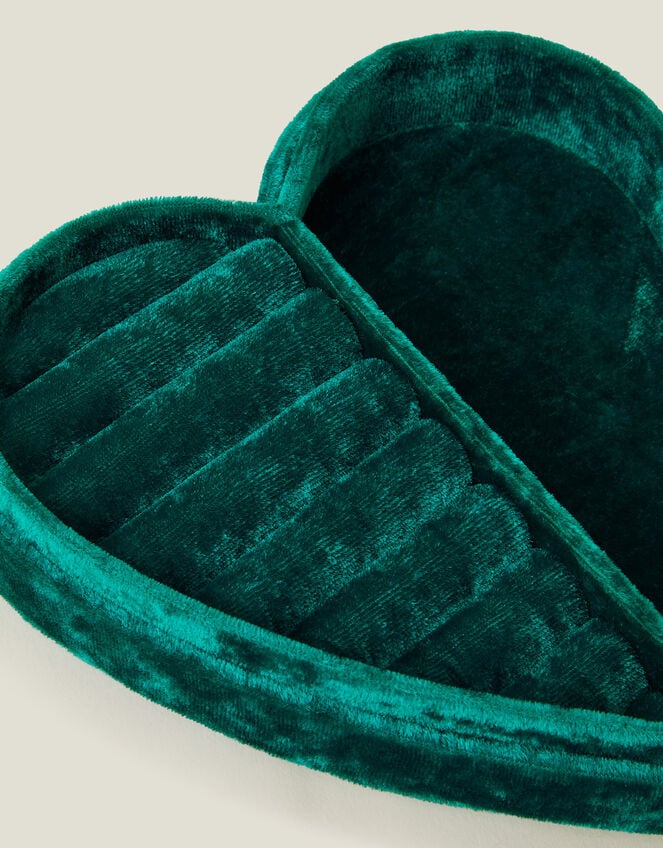 Velvet Heart Jewellery Box, Teal (TEAL), large