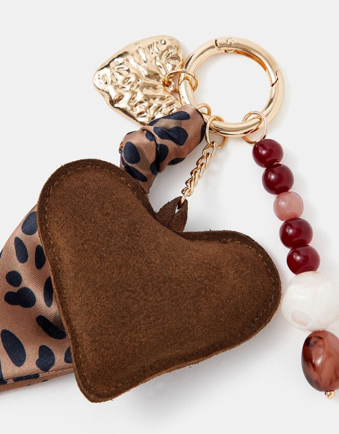 Heart Beaded Bag Charm, , large