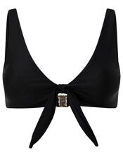 Tie Front Bikini Top, Black (BLACK), large