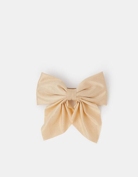 Girls Sparkle Bow Barrette Hair Clip, , large