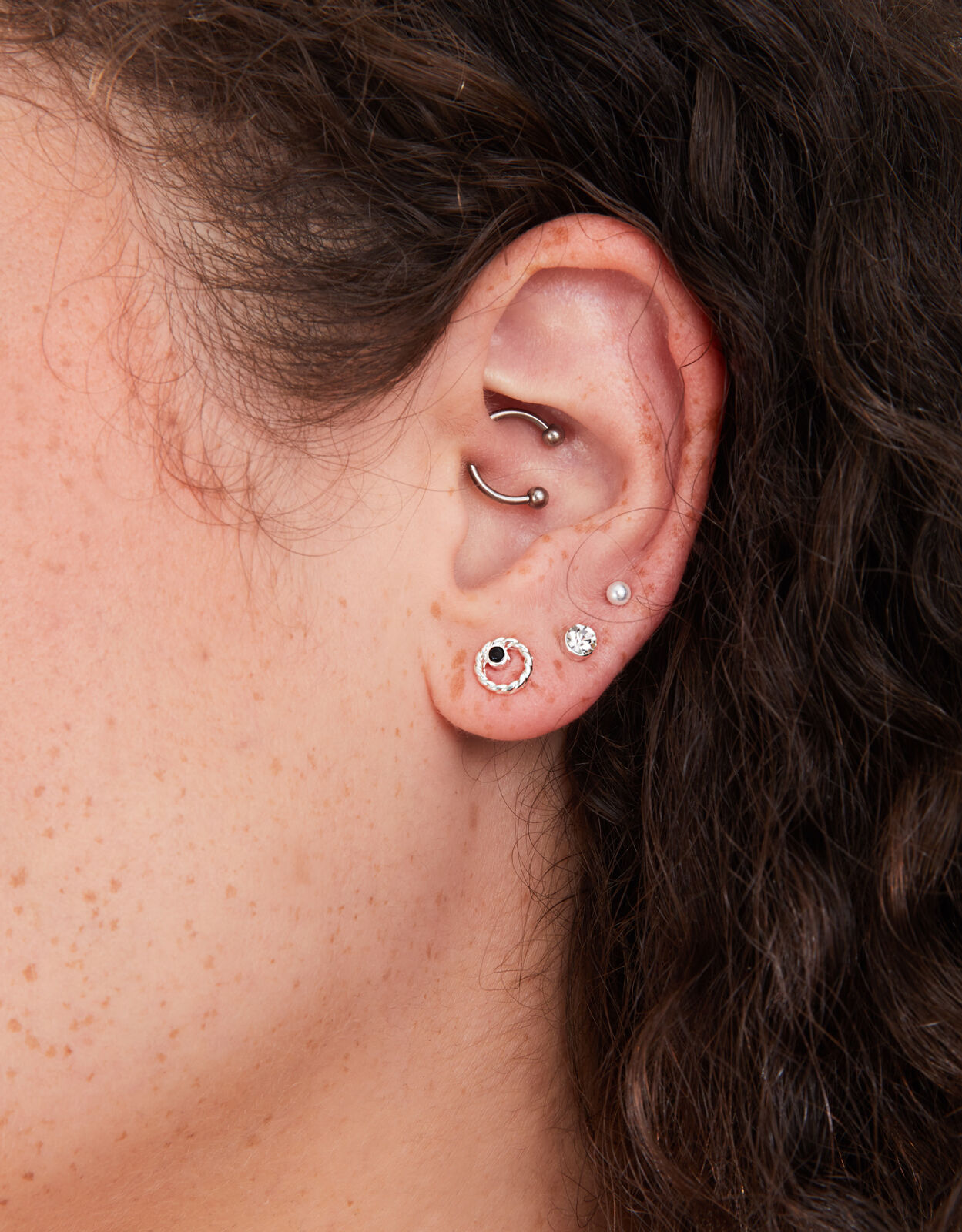 Triple lobe earring discount set