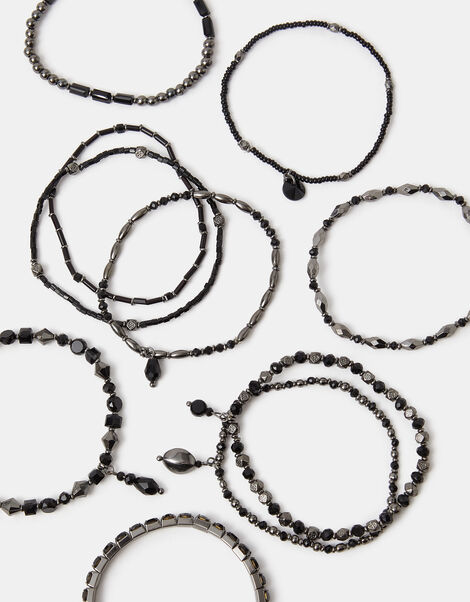 Metallic Bead Stretch Bracelet Multipack, , large