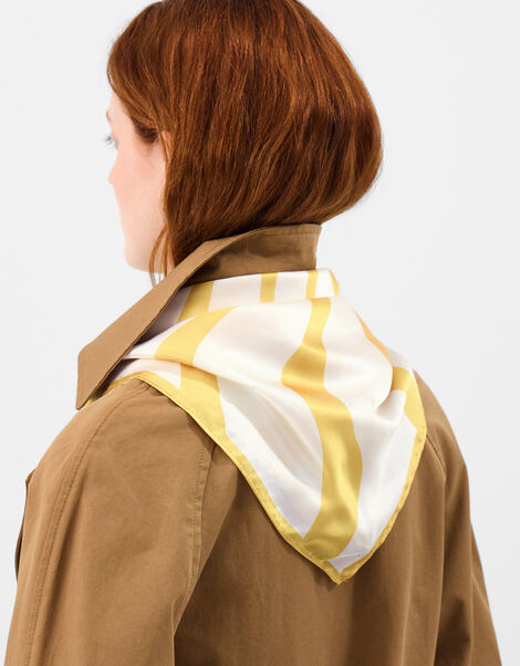 Sun Stripe Square Satin Scarf, , large