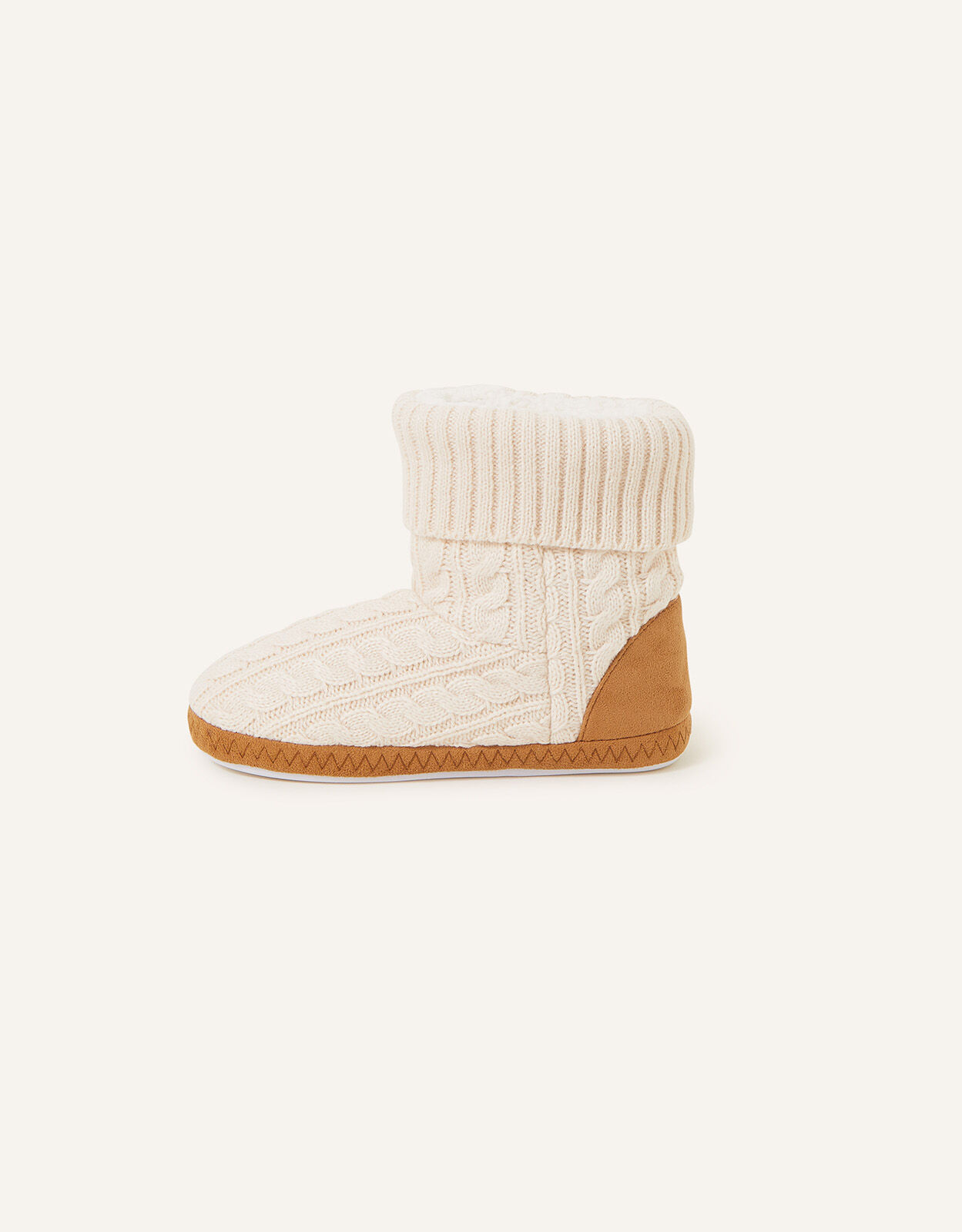 Cable knit slipper boots top