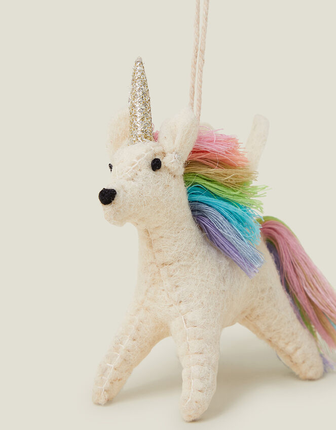 Felt Unicorn Christmas Tree Decoration, , large