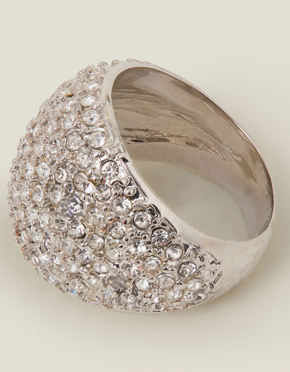 Chunky Pavé Ring, White (CRYSTAL), large