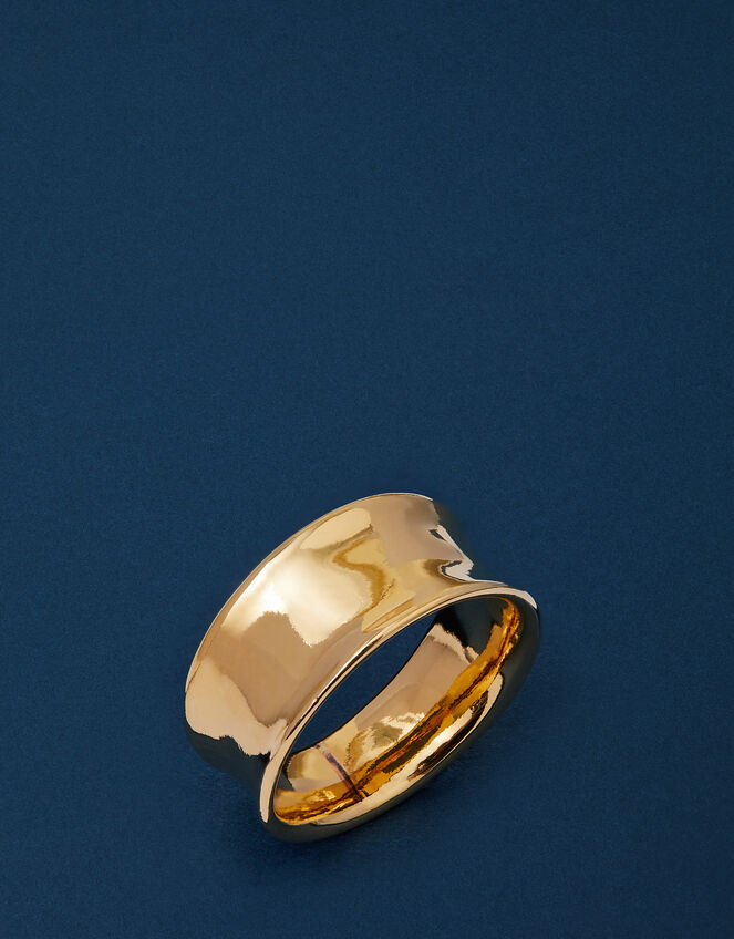 14ct Gold-Plated Chunky Molten Ring, Gold (GOLD), large