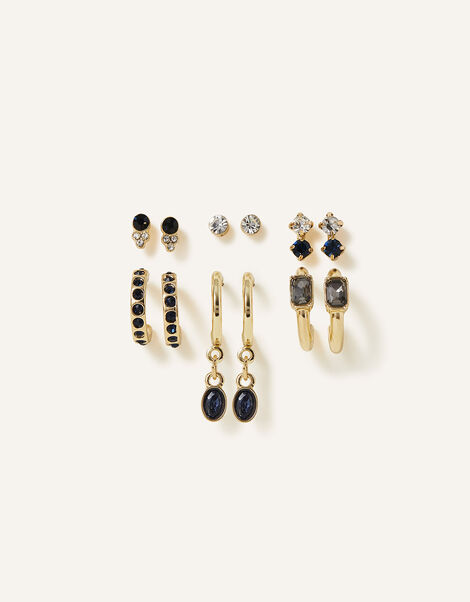 Gem Stud and Hoop Earrings 6 Pack, , large