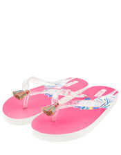 Zoe Zebra Glitter Flip Flops, Multi (BRIGHTS-MULTI), large