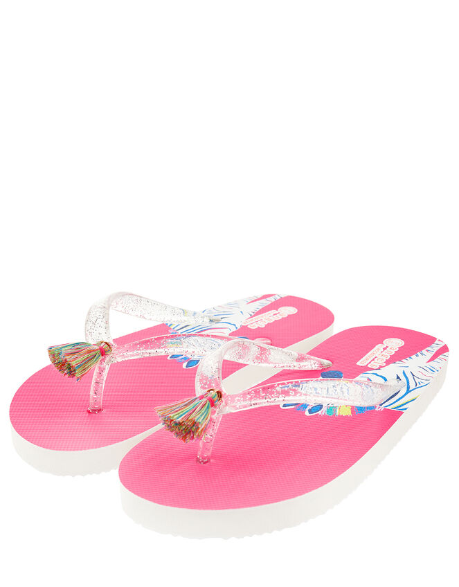 Zoe Zebra Glitter Flip Flops, Multi (BRIGHTS-MULTI), large