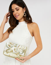 Jasmine Bridal Floral Embellished Clutch Bag, , large