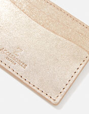 Metallic Leather Card Holder, Gold (GOLD), large