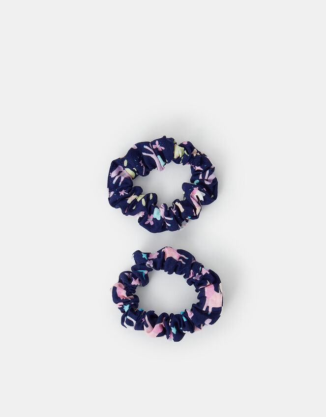2-Pack Girls Unicorn Print Hair Scrunchies, , large