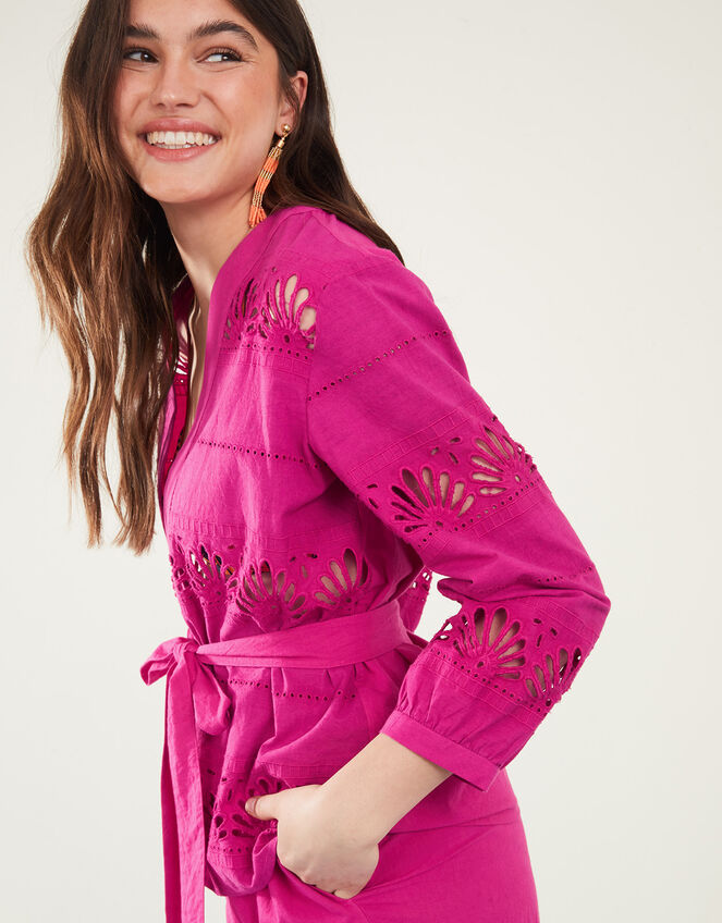 Shell Broderie Top , Pink (PINK), large
