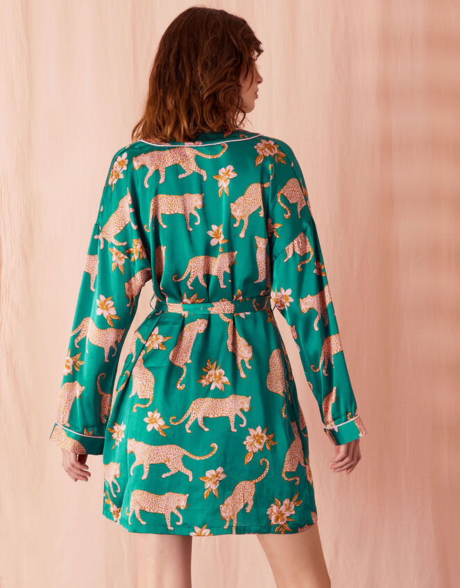 Leopard Print Robe, Teal (TEAL), large