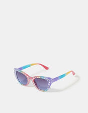 Girls Foiled Hearts Rainbow Sunglasses, , large