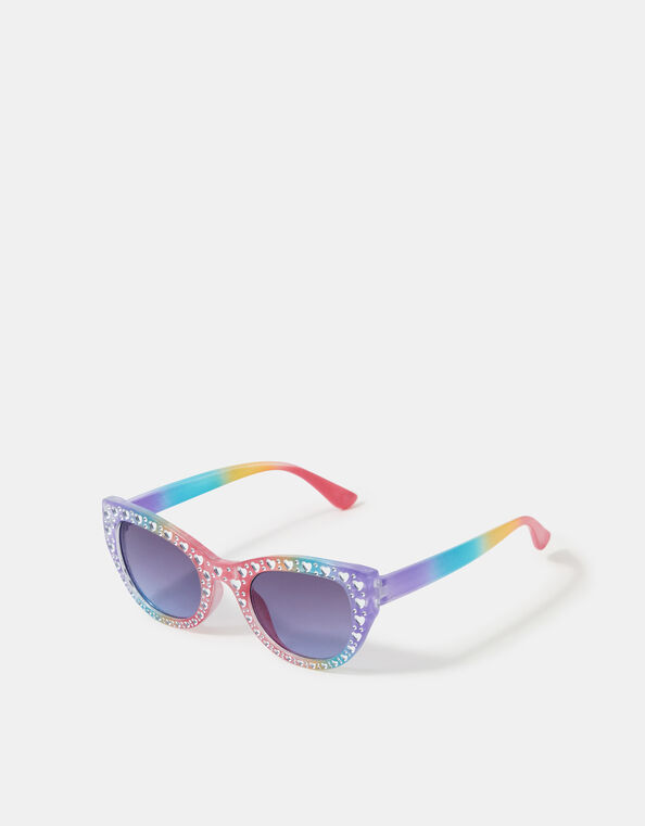 Girls Foiled Hearts Rainbow Sunglasses, , large